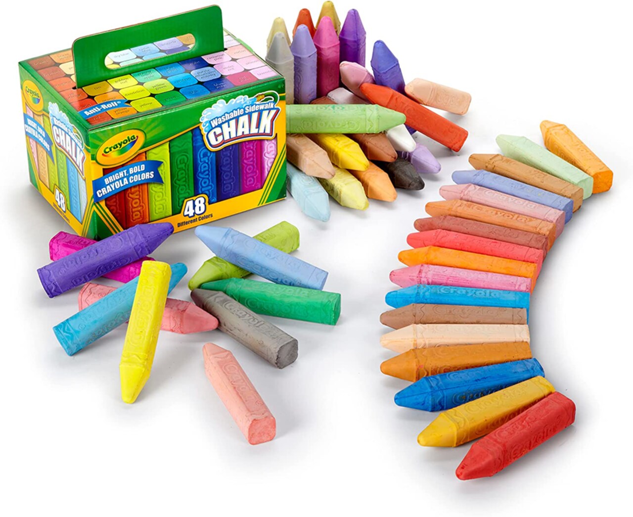 Crayola Sidewalk Chalk 48 Count Bucket – Washable Outdoor Chalk for Kids, Classroom & Playground Art